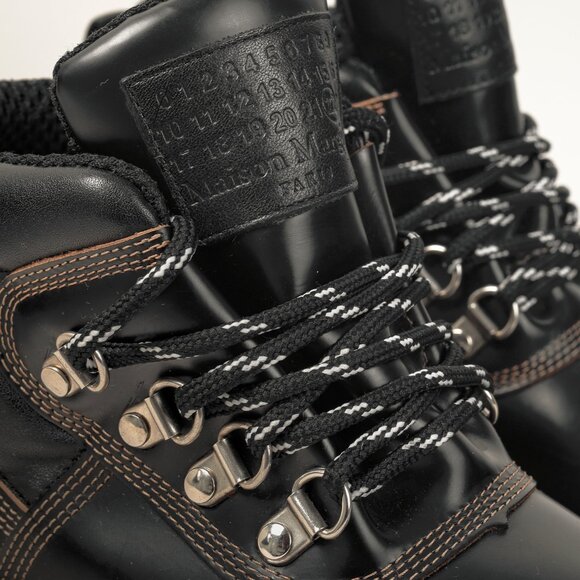 Maison Margiela Black Leather Lug Sole Hiking-Style Boots - Picture 7 of 11